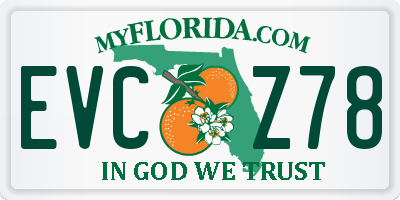 FL license plate EVCZ78
