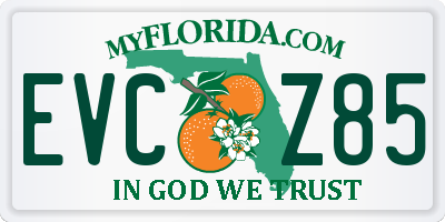 FL license plate EVCZ85
