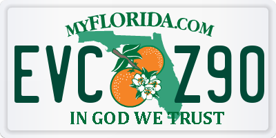 FL license plate EVCZ90
