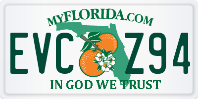 FL license plate EVCZ94
