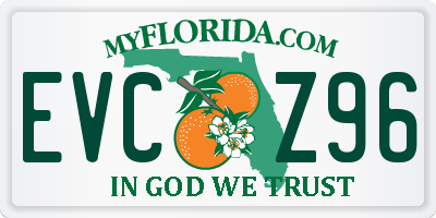 FL license plate EVCZ96
