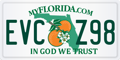 FL license plate EVCZ98