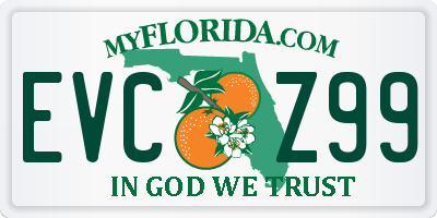 FL license plate EVCZ99