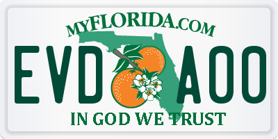 FL license plate EVDA00