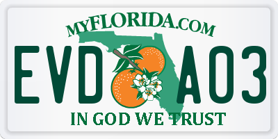 FL license plate EVDA03