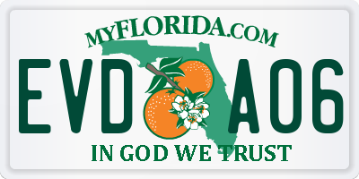 FL license plate EVDA06