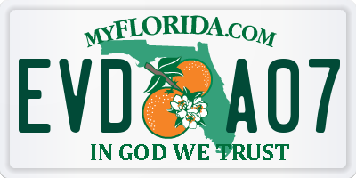 FL license plate EVDA07