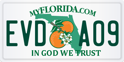 FL license plate EVDA09