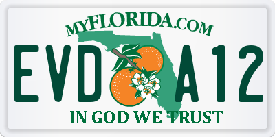 FL license plate EVDA12
