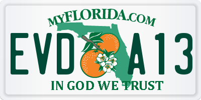 FL license plate EVDA13