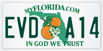 FL license plate EVDA14