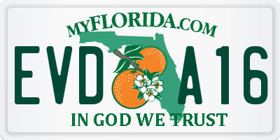 FL license plate EVDA16