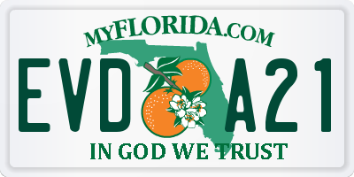 FL license plate EVDA21