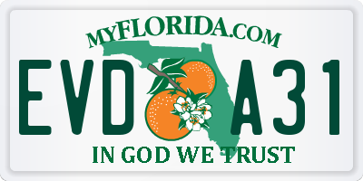 FL license plate EVDA31