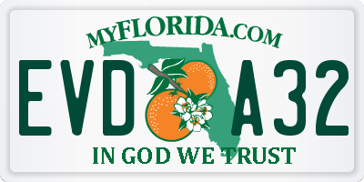 FL license plate EVDA32