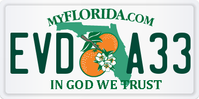 FL license plate EVDA33