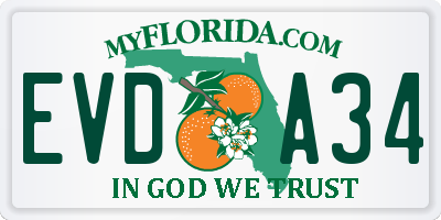FL license plate EVDA34