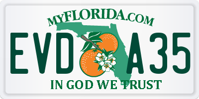 FL license plate EVDA35