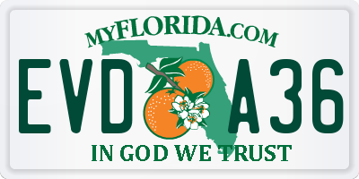 FL license plate EVDA36