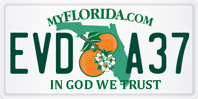 FL license plate EVDA37
