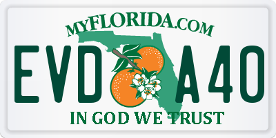 FL license plate EVDA40