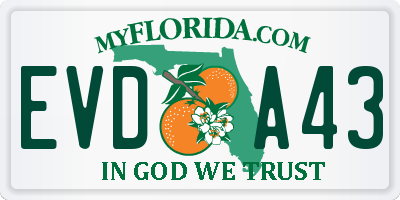 FL license plate EVDA43