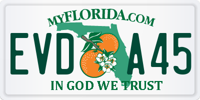FL license plate EVDA45