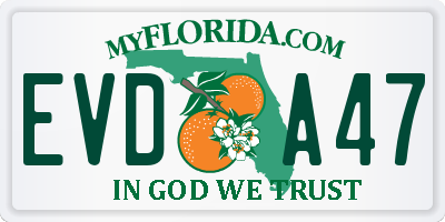 FL license plate EVDA47