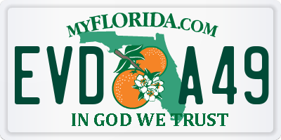 FL license plate EVDA49