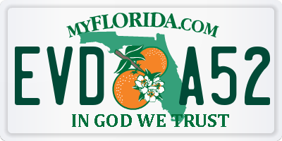 FL license plate EVDA52