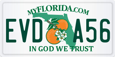 FL license plate EVDA56