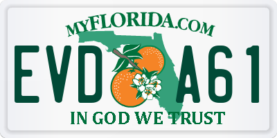 FL license plate EVDA61