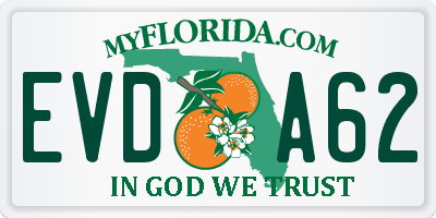 FL license plate EVDA62