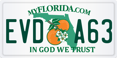 FL license plate EVDA63