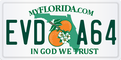 FL license plate EVDA64