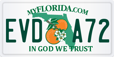 FL license plate EVDA72