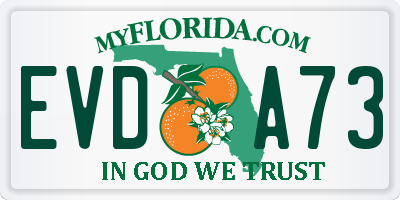 FL license plate EVDA73