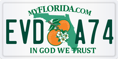 FL license plate EVDA74