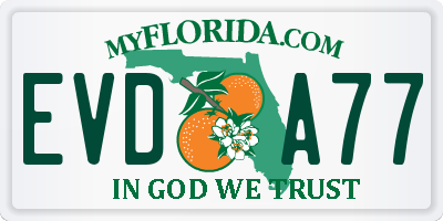 FL license plate EVDA77