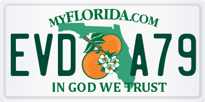 FL license plate EVDA79