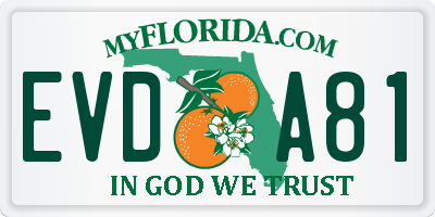 FL license plate EVDA81