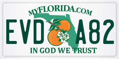 FL license plate EVDA82