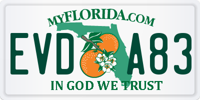 FL license plate EVDA83