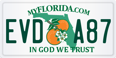 FL license plate EVDA87