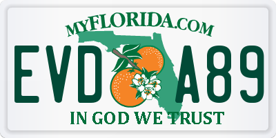 FL license plate EVDA89