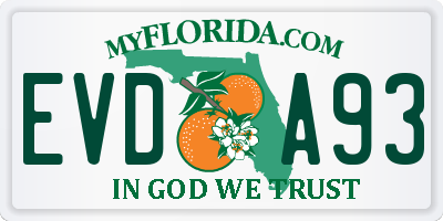 FL license plate EVDA93