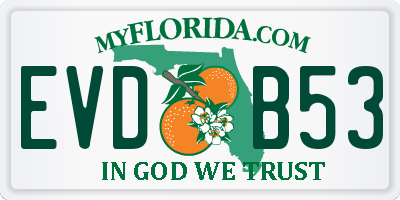 FL license plate EVDB53