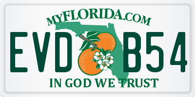 FL license plate EVDB54