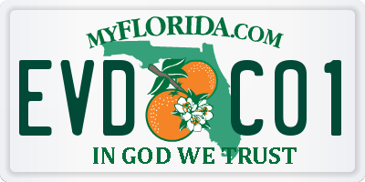 FL license plate EVDC01