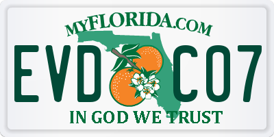 FL license plate EVDC07